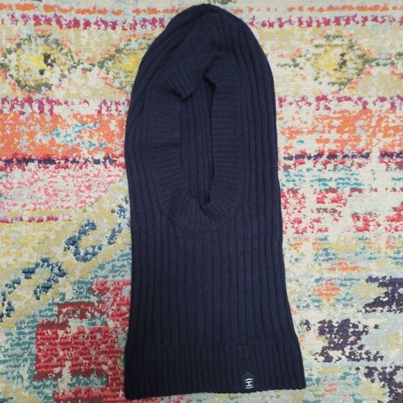Hope Unisex Balaclava Extra Fine Merino Wool Ski Mask One Size Blue Ribbed Knit - Picture 1 of 11